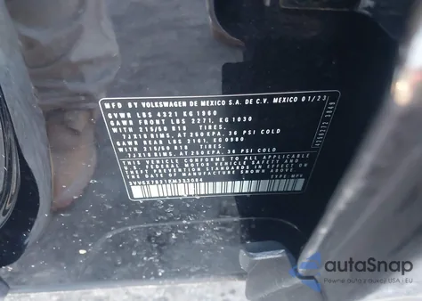 2023 Volkswagen Taos 1.5T Se from USA, damaged, VIN 3VVSX7B21PM333084